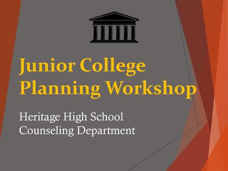 Junior College Planning Workshop