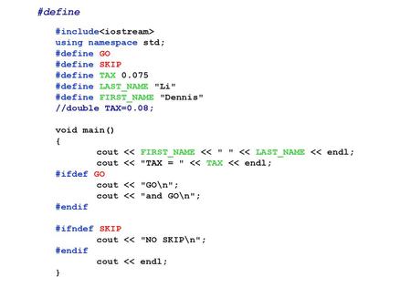 #define #include<iostream> using namespace std; #define GO