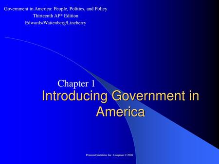 Introducing Government in America