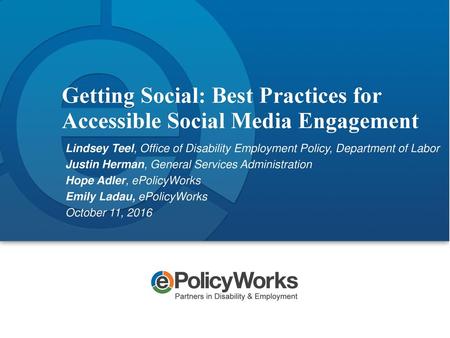 Getting Social: Best Practices for Accessible Social Media Engagement