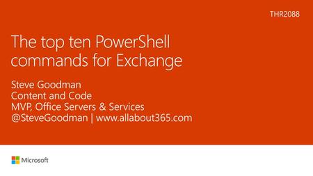 The top ten PowerShell commands for Exchange