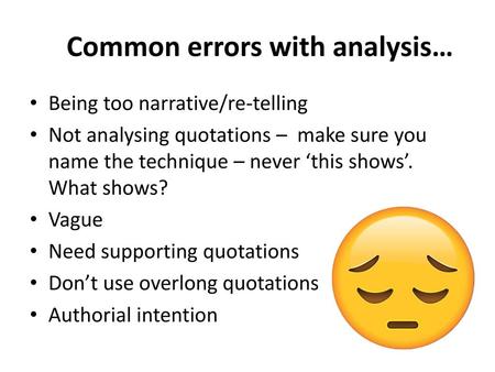 Common errors with analysis…