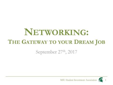 Networking: The Gateway to your Dream Job