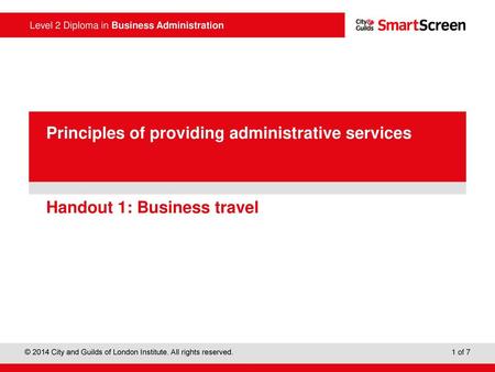 Handout 1: Business travel