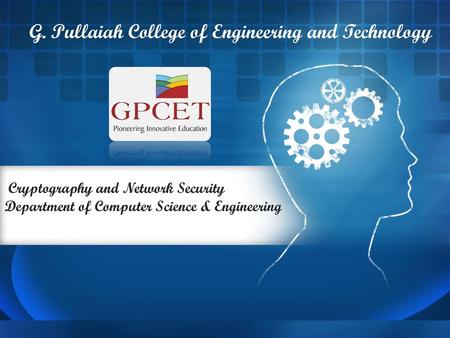 G. Pullaiah College of Engineering and Technology