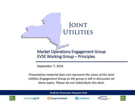 Market Operations Engagement Group EVSE Working Group – Principles