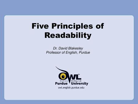 Five Principles of Readability