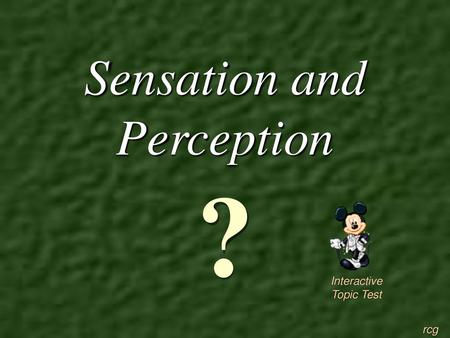 Sensation and Perception