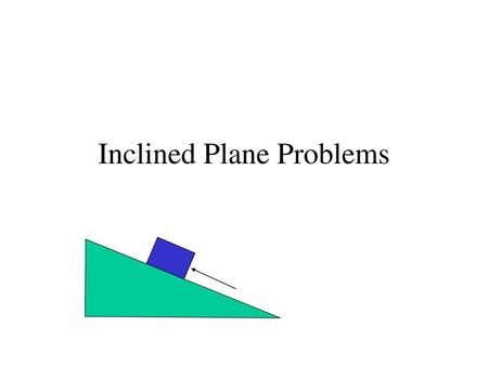 Inclined Plane Problems