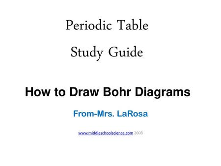 Periodic Table Study Guide