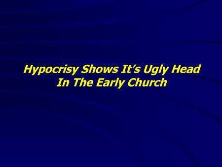 Hypocrisy Shows It’s Ugly Head