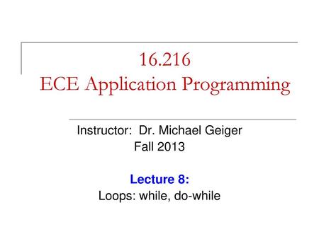 ECE Application Programming