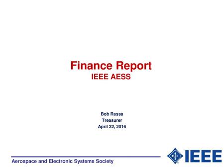 Finance Report IEEE AESS