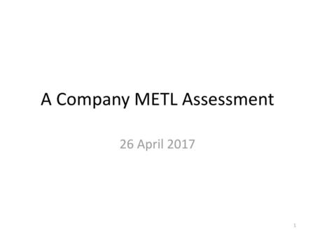 A Company METL Assessment