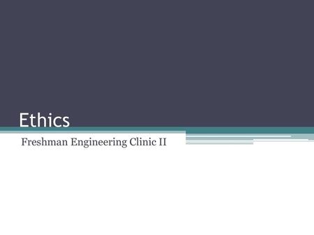 Freshman Engineering Clinic II