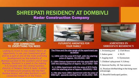 SHREEPATI RESIDENCY AT DOMBIVLI Kedar Construction Company