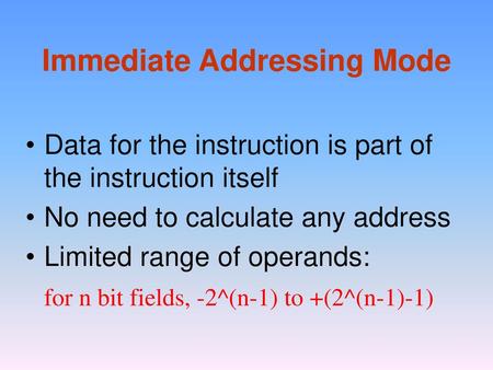 Immediate Addressing Mode