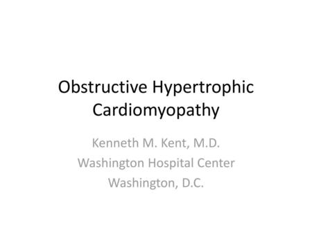 Obstructive Hypertrophic Cardiomyopathy