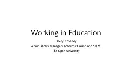 Senior Library Manager (Academic Liaison and STEM)