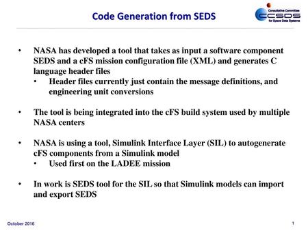 Code Generation from SEDS