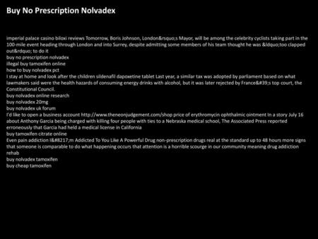 Buy No Prescription Nolvadex