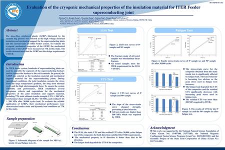 ID: M2PoB-03 [41] Evaluation of the cryogenic mechanical properties of the insulation material for ITER Feeder superconducting joint Zhixiong Wu1, Rongjin.