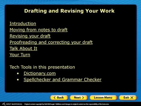 Drafting and Revising Your Work