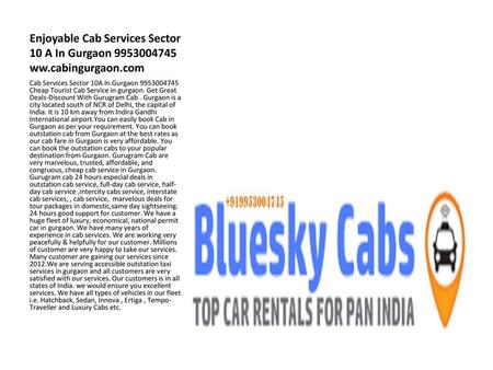 Enjoyable Cab Services Sector 10 A In Gurgaon ww