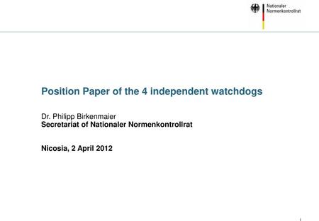 Position Paper of the 4 independent watchdogs Dr