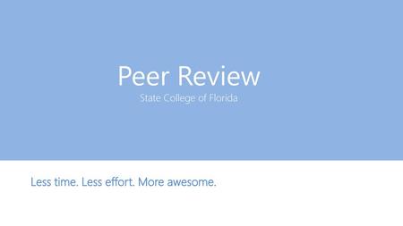 Peer Review State College of Florida