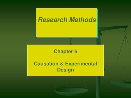 Causation & Experimental Design