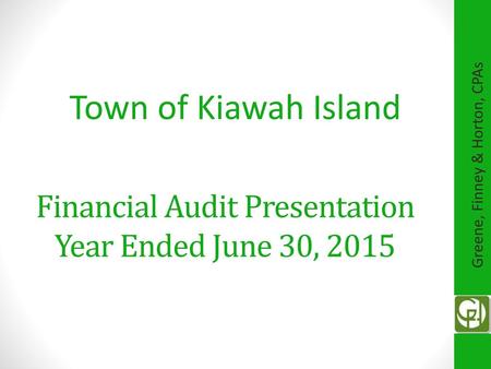 Financial Audit Presentation Year Ended June 30, 2015