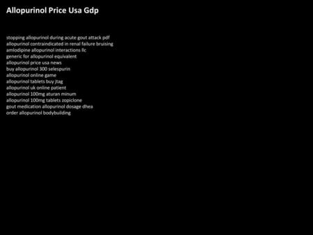 Allopurinol Price Usa Gdp