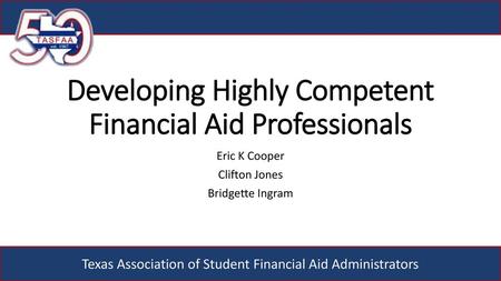 Developing Highly Competent Financial Aid Professionals