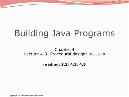 Building Java Programs