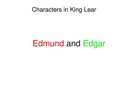 Characters in King Lear