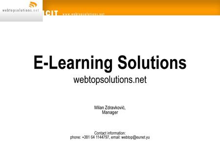 E-Learning Solutions webtopsolutions.net