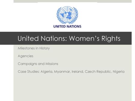 United Nations: Women’s Rights