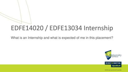 What is an Internship and what is expected of me in this placement?