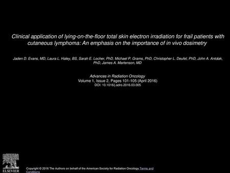 Clinical application of lying-on-the-floor total skin electron irradiation for frail patients with cutaneous lymphoma: An emphasis on the importance of.