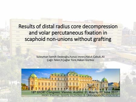 Results of distal radius core decompression and volar percutaneous fixation in scaphoid non-unions without grafting Süleyman Semih Dedeoğlu,Yunus imren,Haluk.