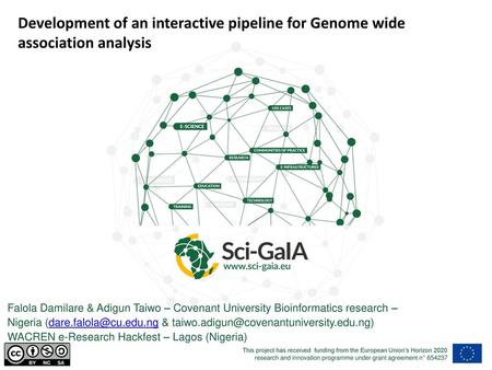 Development of an interactive pipeline for Genome wide association analysis Falola Damilare & Adigun Taiwo – Covenant University Bioinformatics research.