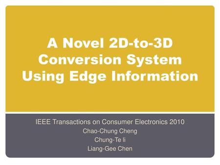 A Novel 2D-to-3D Conversion System Using Edge Information