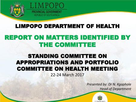 REPORT ON MATTERS IDENTIFIED BY THE COMMITTEE