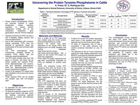 Uncovering the Protein Tyrosine Phosphatome in Cattle