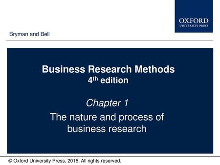 Business Research Methods 4th edition