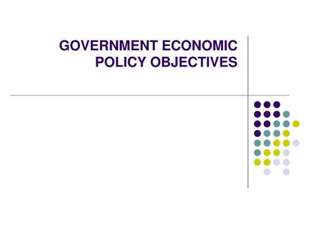 GOVERNMENT ECONOMIC POLICY OBJECTIVES