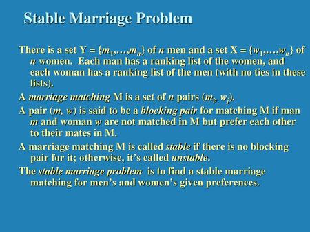 Stable Marriage Problem