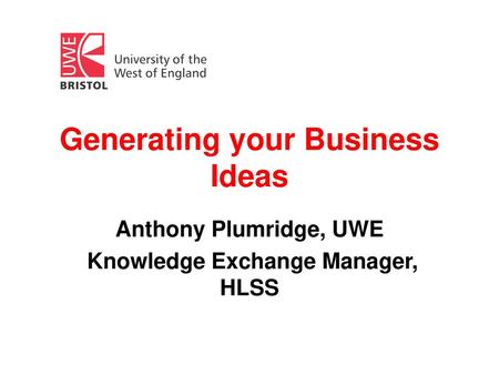 Generating your Business Ideas