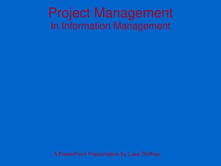 In Information Management